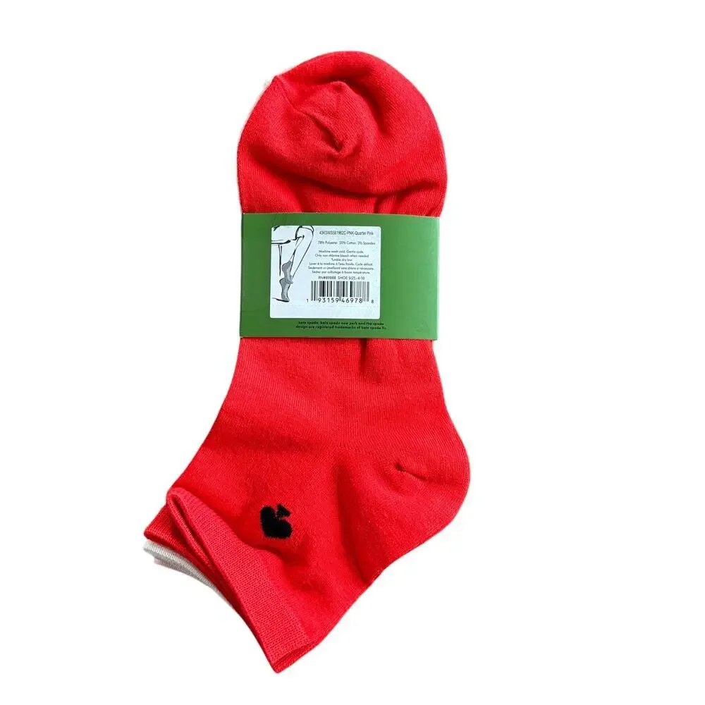 Kate Spade Strawberry Print Quarter Socks 3 Pack NEW - One Size